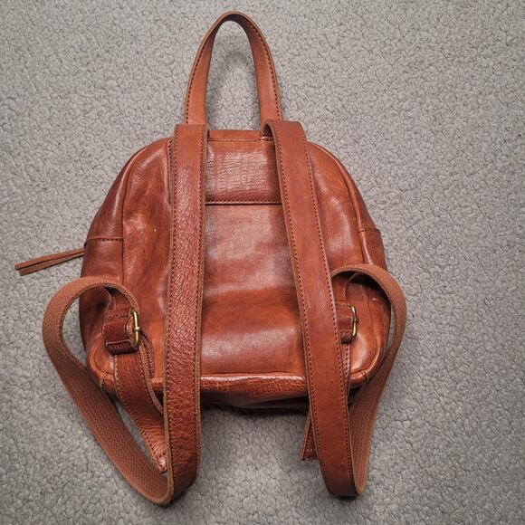 Madewell Backpack Brown Leather Lorimer Mini English Saddle Zip Adjustable G2014
